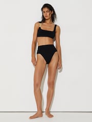 Reiss Black Alba High-Waisted Bikini Bottoms - Image 3 of 6