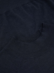 Reiss Navy Sienna Merino Wool Funnel-Neck Top - Image 6 of 6
