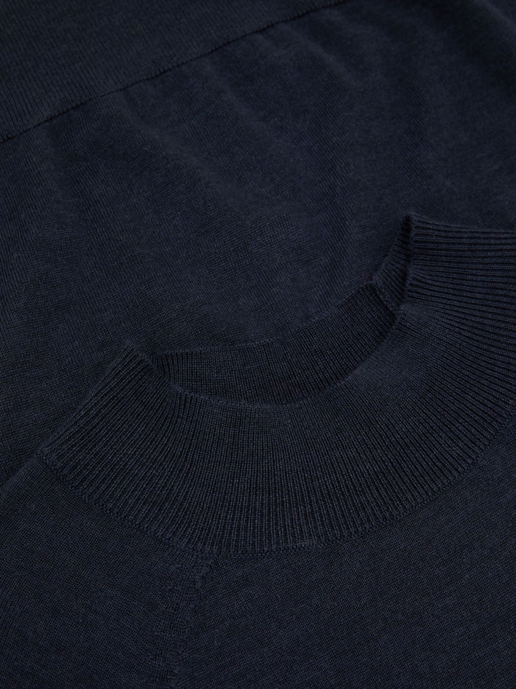 Reiss Navy Sienna Merino Wool Funnel-Neck Top - Image 6 of 6 Reiss Navy Sienna Merino Wool Funnel-Neck Top - Image 6 of 6