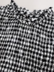 Black/White Gingham Shirred Dress (3-16yrs) - Image 3 of 6