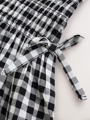 Black/White Gingham Shirred Dress (3-16yrs) - Image 5 of 6