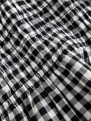 Black/White Gingham Shirred Dress (3-16yrs) - Image 6 of 6