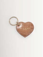Aspinal of London Brown Small Heart Keyring - Image 1 of 2