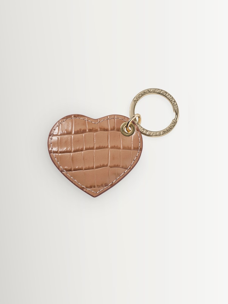 Aspinal of London Brown Small Heart Keyring - Image 2 of 2 Aspinal of London Brown Small Heart Keyring - Image 2 of 2