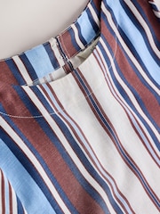 Chocolate Brown/Blue Stripe Short Sleeve Top - Image 8 of 9
