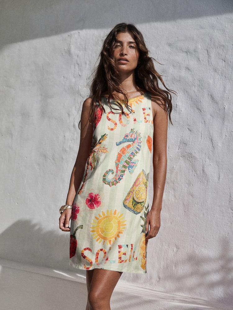 Mosaic Conversational Jersey Shift Dress - Image 1 of 5 Mosaic Conversational Jersey Shift Dress - Image 1 of 5
