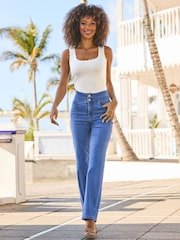 Sosandar Petite Contour Waist Straight Leg Jeans - 圖片 1/5