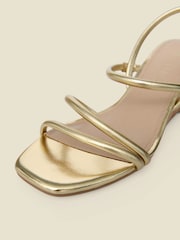 Sosandar Gold Metallic Cork Wedge Espadrilles - Image 4 of 4