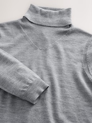 Hellgrau - N.Premium Merino Wool Roll Neck Jumper - Bild 6 von 7