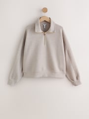 Neutral N.Premium Slinky Quarter Zip Sweatshirt - Image 6 of 8