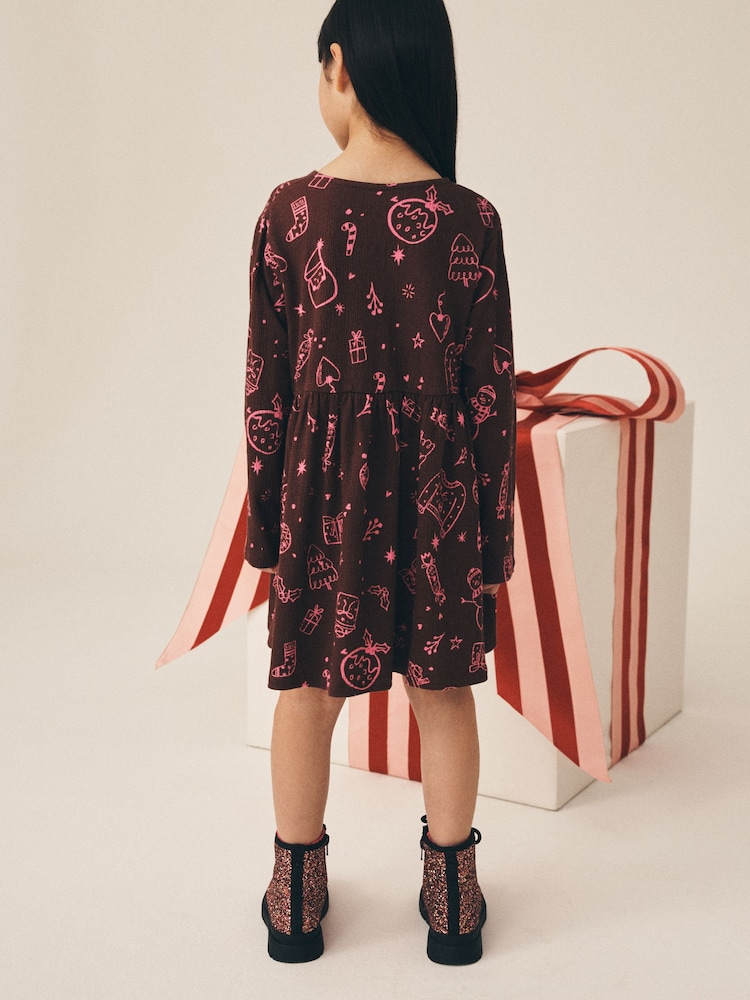 חום שוקולד - Jersey Long Sleeve Dress (3-16yrs) - תמונה 3 מתוך 3 חום שוקולד - Jersey Long Sleeve Dress (3-16yrs) - תמונה 3 מתוך 3