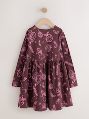朱古力啡色 - Jersey Long Sleeve Dress (3-16yrs) - 圖片 5，共 7