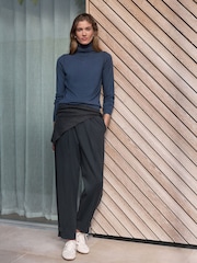 Marineblau/blau - N.Premium Merino Wool Roll Neck Jumper - Bild 2 von 8