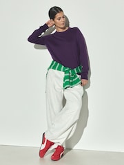 Purple Cotton Rich Soft Touch Long Sleeve Crew Neck Jumper - Image 2 of 4