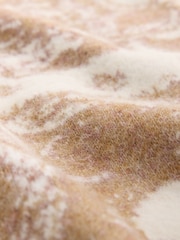 Ecru/Camel Brown Paisley Knitted Scarf - Image 5 of 5