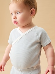 MORI Blue Supersoft Short Sleeve Kimono Bodysuit - Image 1 of 4