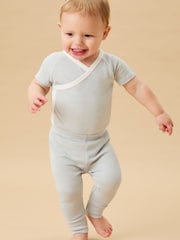 MORI Blue Supersoft Short Sleeve Kimono Bodysuit - Image 2 of 4