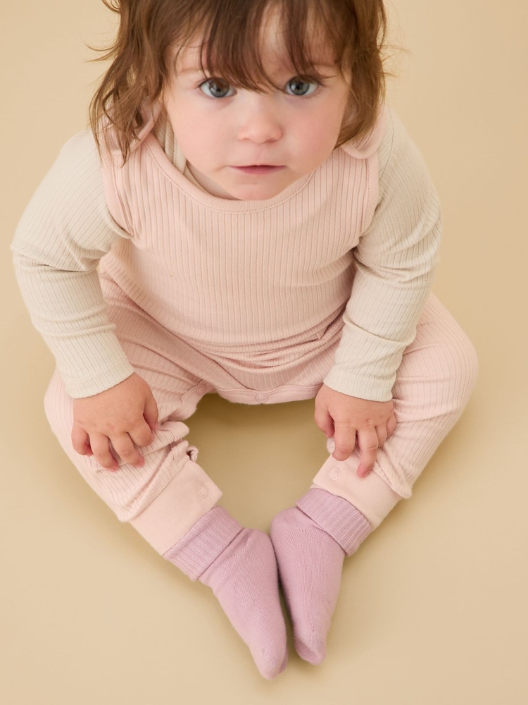 MORI Pink Ribbed Supersoft Socks 5 Pack - Image 2 of 2 MORI Pink Ribbed Supersoft Socks 5 Pack - Image 2 of 2