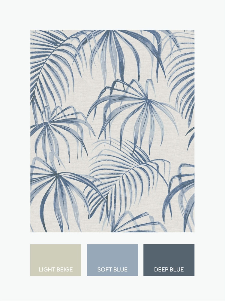 Cream Palm Print 10M Wallpaper - Image 2 of 3