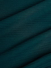 Teal Blue Plain Textured Smart Zip Neck Polo Shirt - Image 7 of 7