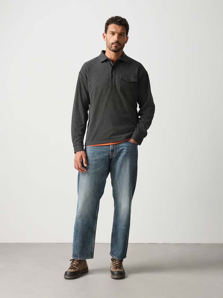 Grey Charcoal Heritage Long Sleeve Overshirt - Image 2 of 9 Grey Charcoal Heritage Long Sleeve Overshirt - Image 2 of 9