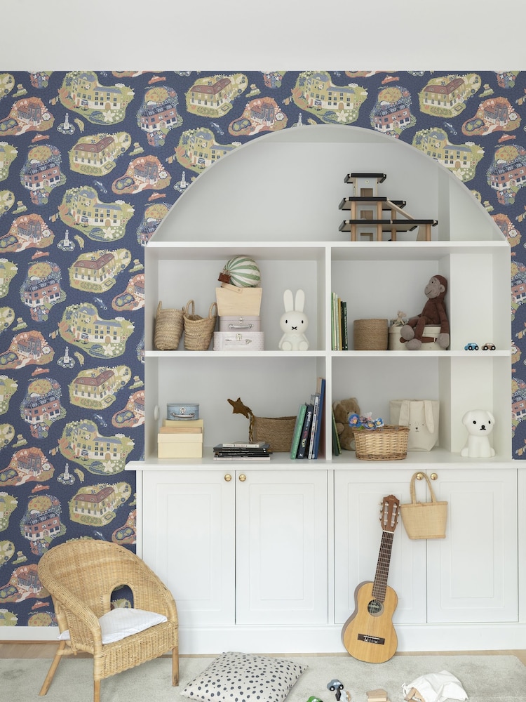 Galerie Wallcoverings Blue Resan Kids A4 Wallpaper Sample - Image 1 of 2