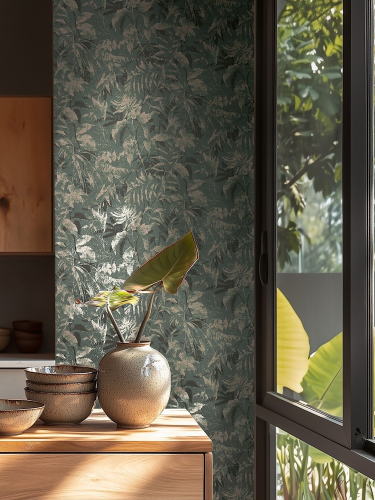 Galerie Wallcoverings Blue Horizon Tree Leaf A4 Wallpaper Sample - Image 1 of 5