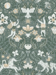 Galerie Wallcoverings Green Resan Kids A4 Wallpaper Sample - Image 2 of 2