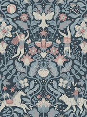 Galerie Wallcoverings Blue Resan Kids A4 Wallpaper Sample - Image 2 of 2