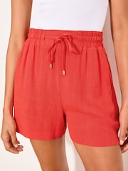 Lipsy Red Touch of Linen Shorts - Image 2 of 4