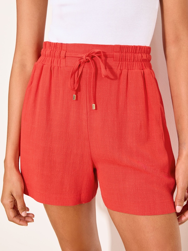 Lipsy Red Touch of Linen Shorts - Image 2 of 4
