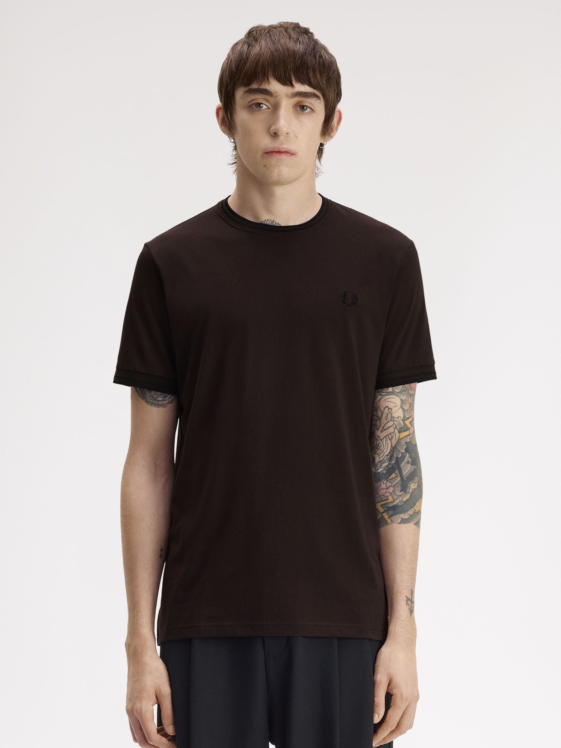 Fred Perry Men's Black Twin Tipped T-Shirt - Size 44 - Image 4