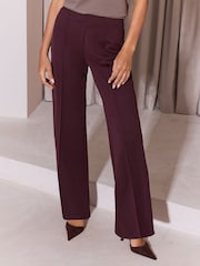 Marrón chocolate - Pantalones de punto de pernera ancha y tiro alto de Lipsy - Imagen 1 de 5