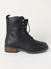 FatFace Marlow Black Wide Fit Leather Wide Fit Ankle Boot - Image 1 of 3