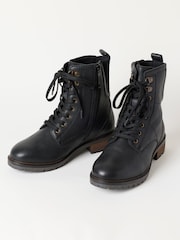 FatFace Marlow Black Wide Fit Leather Wide Fit Ankle Boot - Image 2 of 3