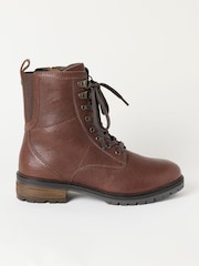 FatFace Marlow Chocolate Brown Wide Fit Leather Wide Fit Ankle Boots - Image 1 of 3