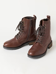 FatFace Marlow Chocolate Brown Wide Fit Leather Wide Fit Ankle Boots - Image 2 of 3