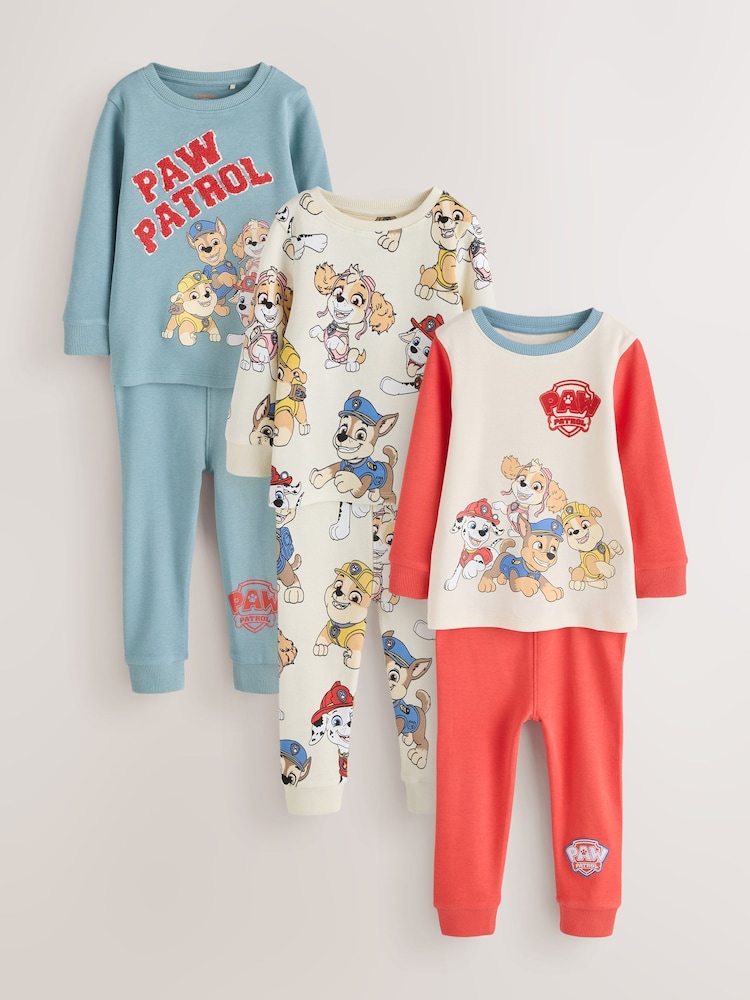Blue/Ecru/Red Paw Patrol Snuggle Pyjamas 3 Pack (9mths-9yrs) - Image 1 of 9 Blue/Ecru/Red Paw Patrol Snuggle Pyjamas 3 Pack (9mths-9yrs) - Image 1 of 9