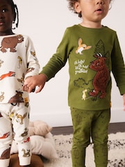 Green/Ecru Gruffalo Snuggle Pyjamas 2 Pack (9mths-8yrs) - Image 3 of 11