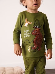 Green/Ecru Gruffalo Snuggle Pyjamas 2 Pack (9mths-8yrs) - Image 4 of 11