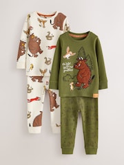 Green/Ecru Gruffalo Snuggle Pyjamas 2 Pack (9mths-8yrs) - Image 5 of 11