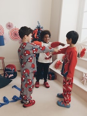 Red/Black/Grey - Spiderman Long Sleeve Jogger Pyjamas 3 Pack (12mths-10yrs) - Attēls 2 no 10