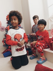 Red/Black/Grey - Spiderman Long Sleeve Jogger Pyjamas 3 Pack (12mths-10yrs) - Attēls 4 no 10