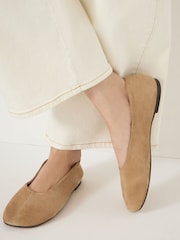 Hush Brown Bertie Round Toe Suede Ballet Flats - Image 2 of 5