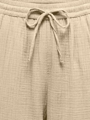 ONLY Textured Cotton Tie Waist Trousers - Bild 3 von 3