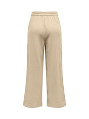 ONLY Textured Cotton Tie Waist Trousers - Imaginea 6 din 7