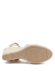 Jones Bootmaker Gold Alivia2 Leather Wedge Espadrilles Shoes - Image 6 of 6