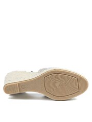 Jones Bootmaker Grey Alyssa Leather Wedge Espadrilles Shoes - Image 6 of 6