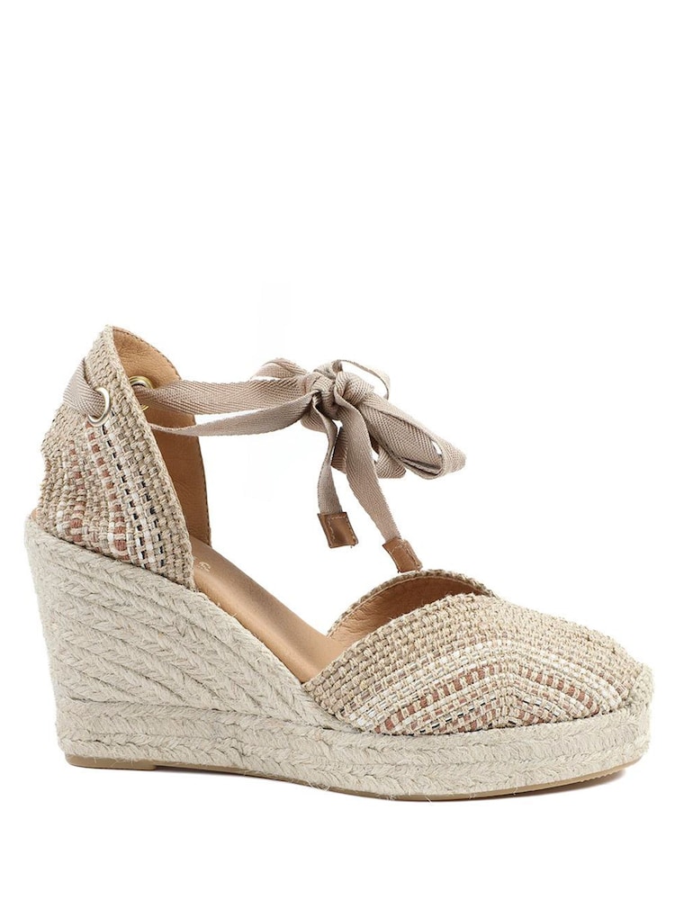 Jones Bootmaker Cream Alivia2 Leather Wedge Espadrilles Shoes - Image 1 of 5 Jones Bootmaker Cream Alivia2 Leather Wedge Espadrilles Shoes - Image 1 of 5