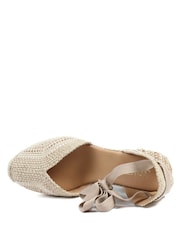 Jones Bootmaker Cream Alivia2 Leather Wedge Espadrilles Shoes - Image 3 of 5